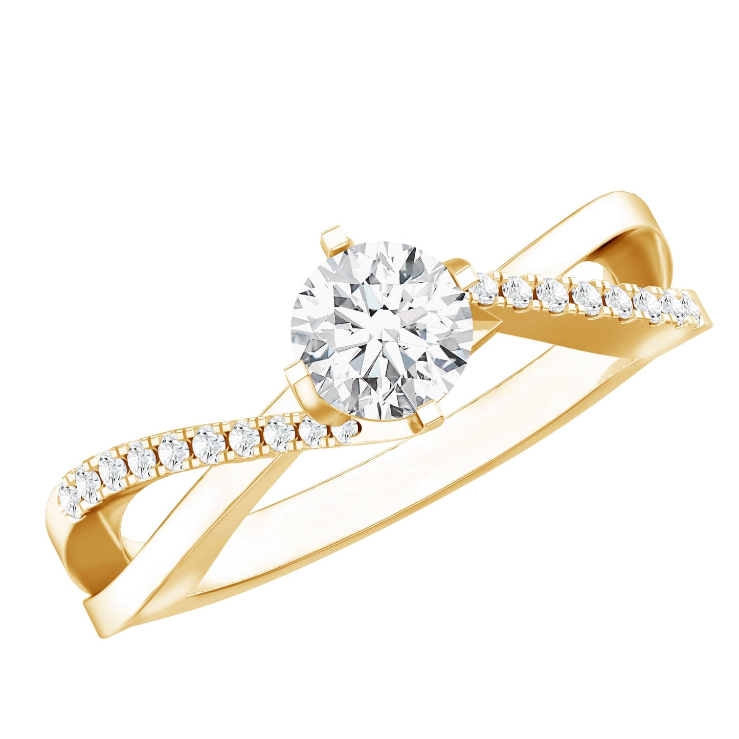 Round Cut Moissanite Infinity Engagement Ring for Her
