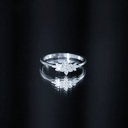 Certified Moissanite Flower Cluster Ring for Women