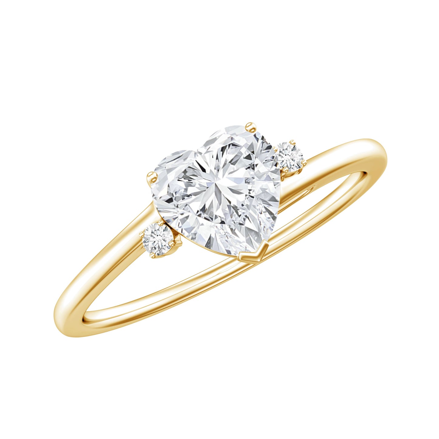 1.5 Carat Solitaire Moissanite Heart Promise Ring