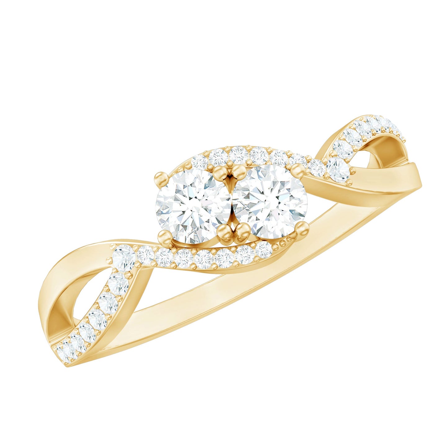 Toi Et Moi Round Moissanite Infinity Promise Ring