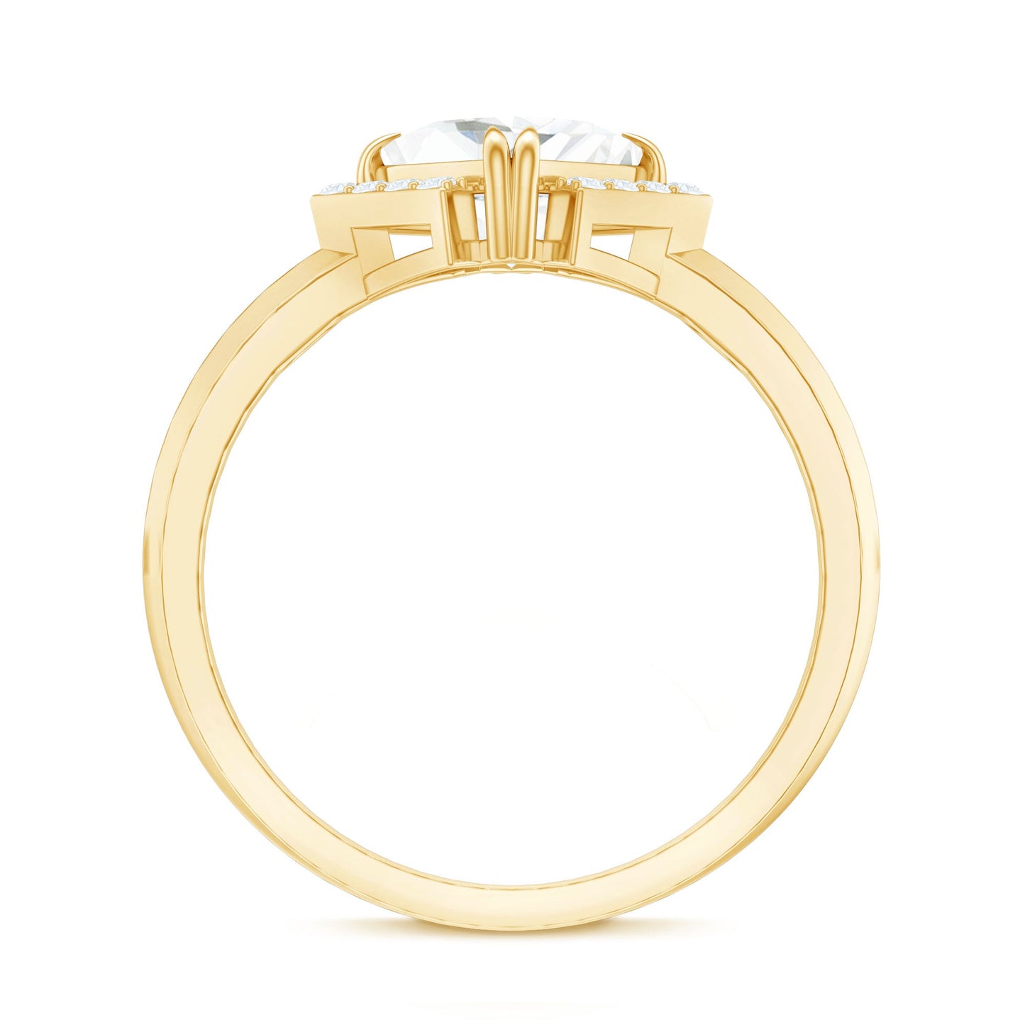 Princess Cut Certified Moissanite Halo Engagement Ring