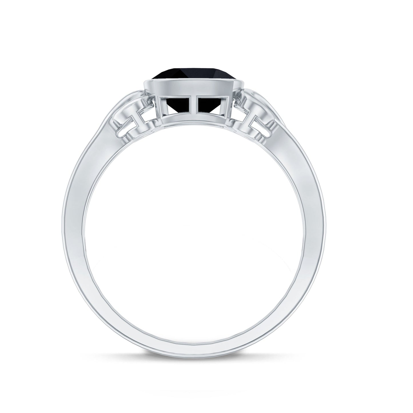 Vintage Style 2.8 Carat Lab Grown Black Diamond Cushion Cut Engagement Ring