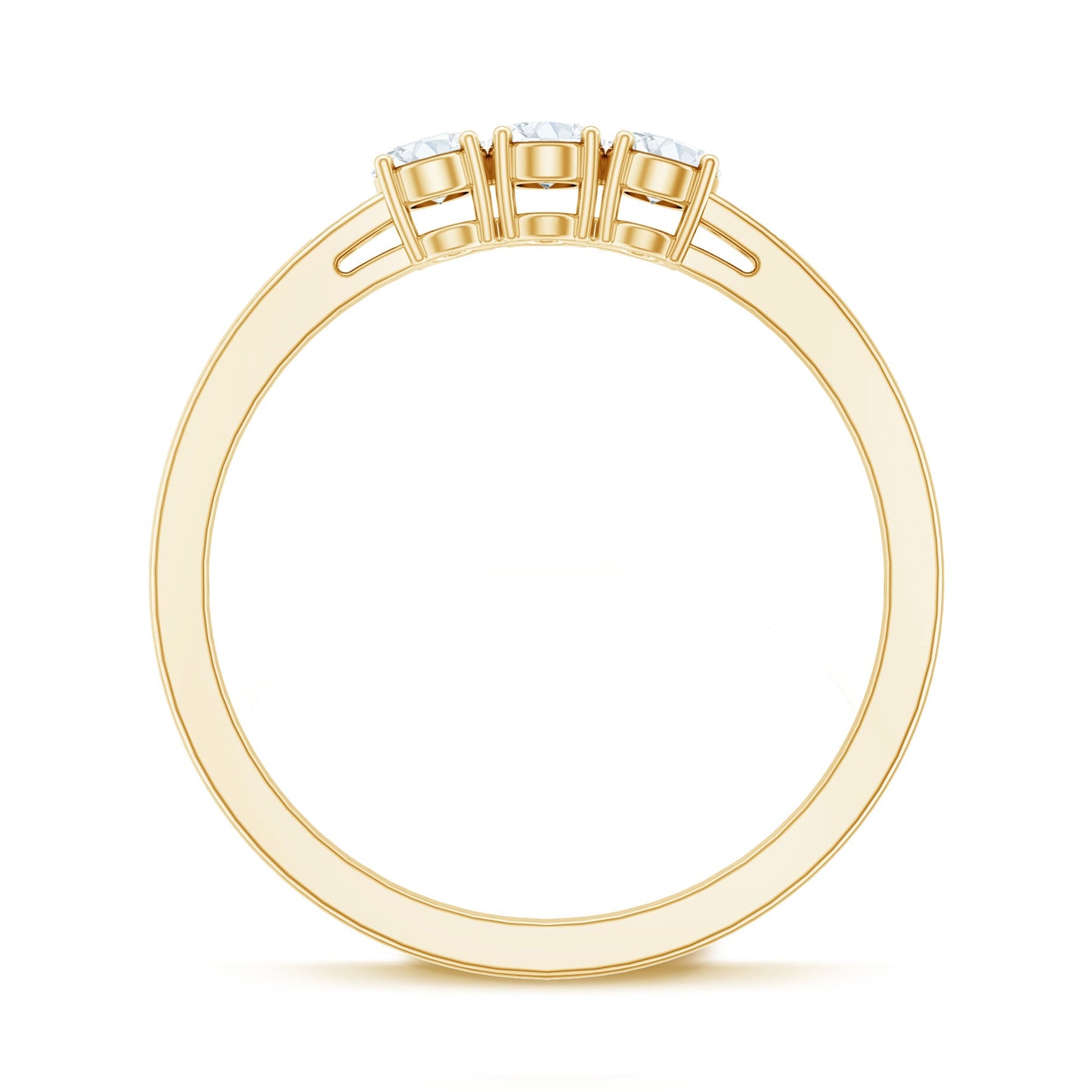 Oval Shaped Moissanite Three Stone Ring for Women