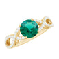Certified Lab Grown Emerald Diamond Engagement Ring with Crossover Shank