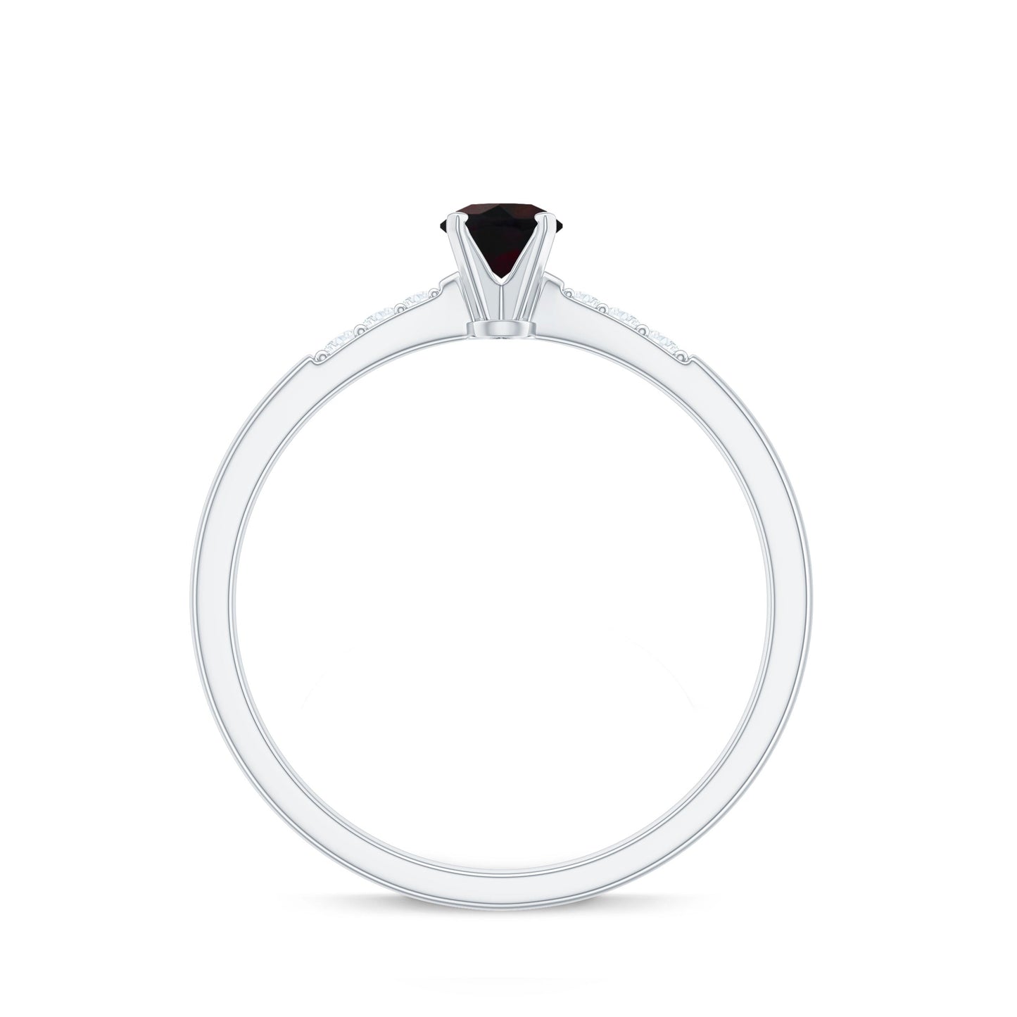 Black Opal Promise Ring with Diamond Side Stones