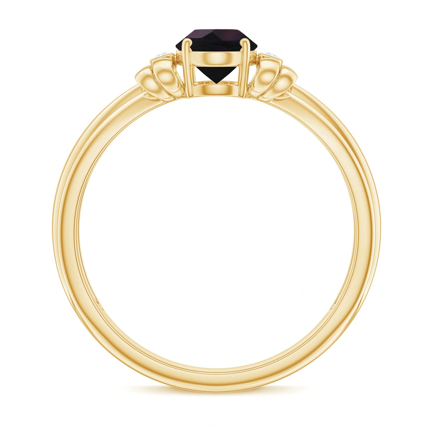 0.9 Carat Oval Cut Black Opal Solitaire Engagement Ring with Diamond