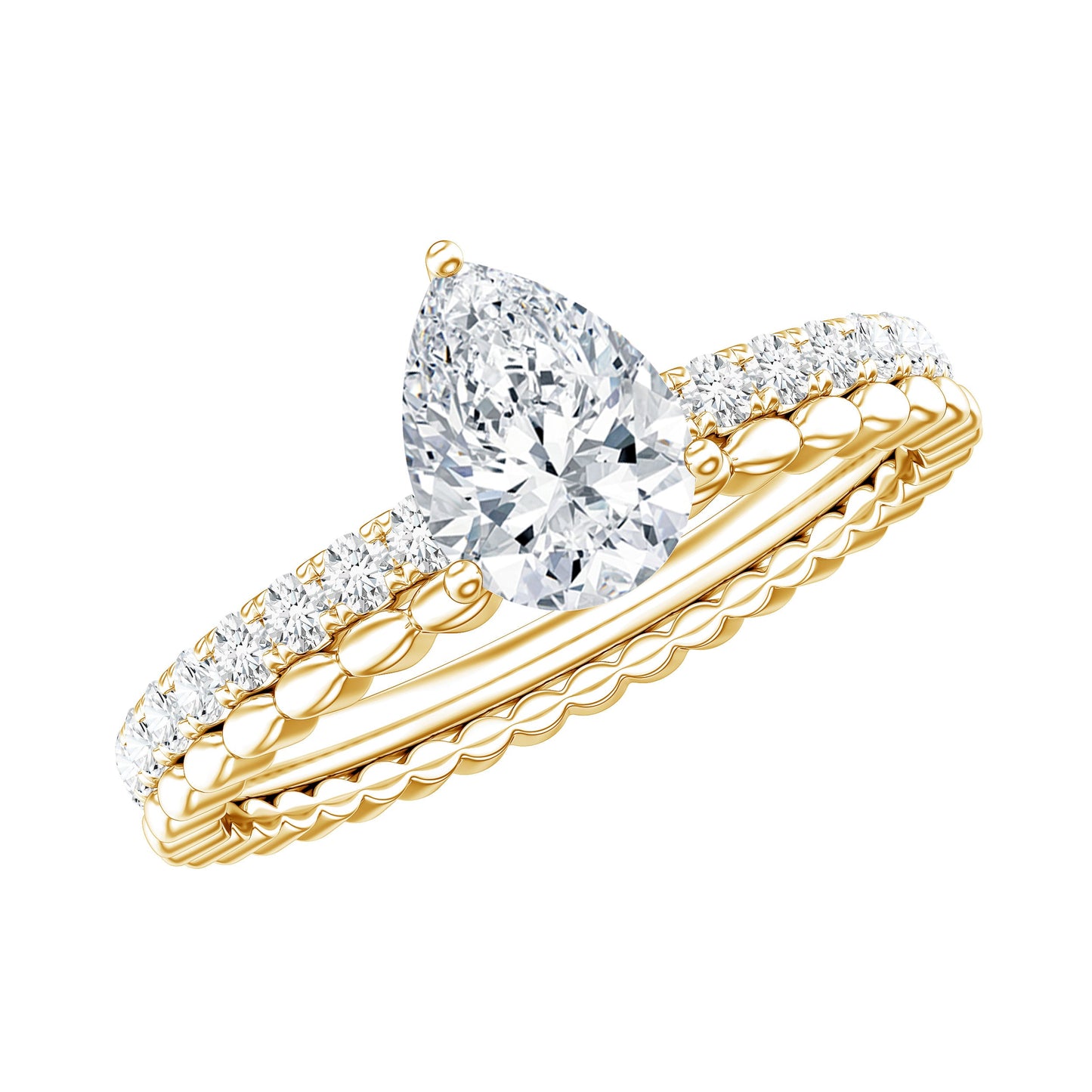 Pear Shape Lab Grown Diamond Solitaire Engagement Ring