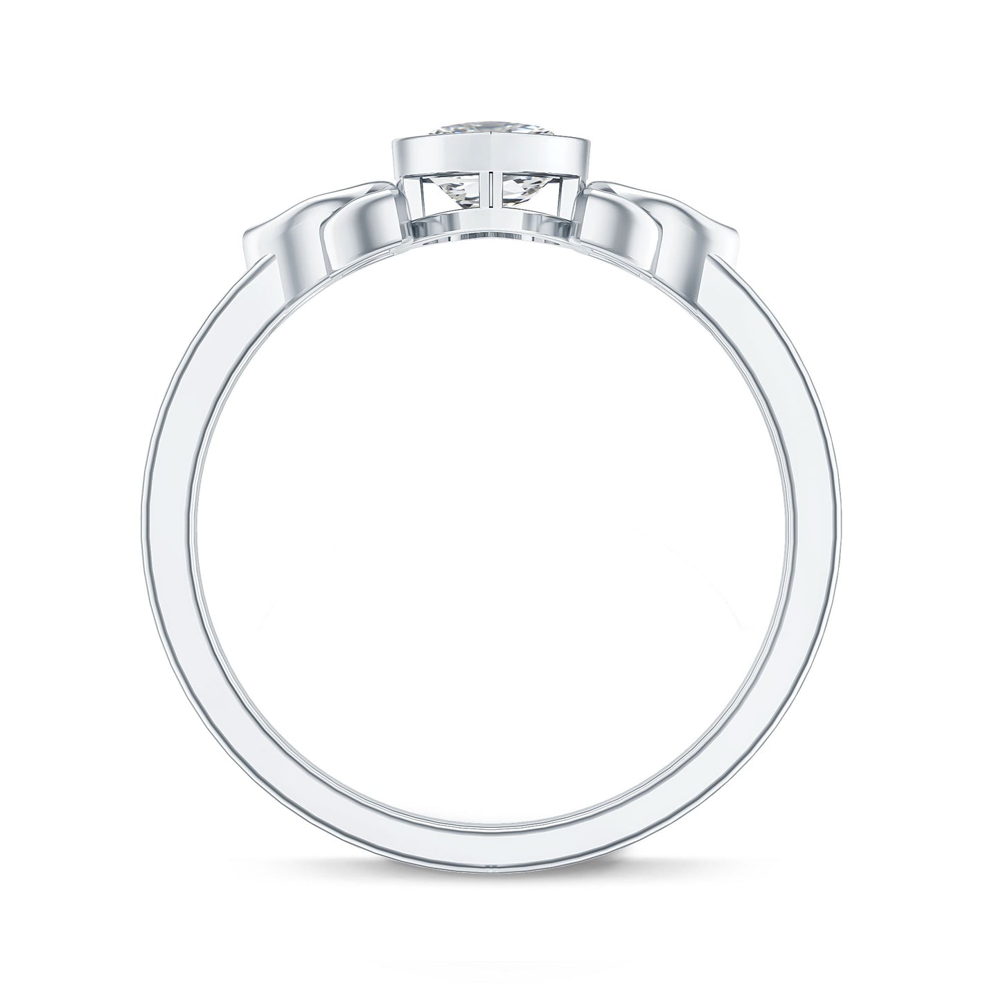 Heart Shape Lab Grown Diamond Solitaire Celtic Ring