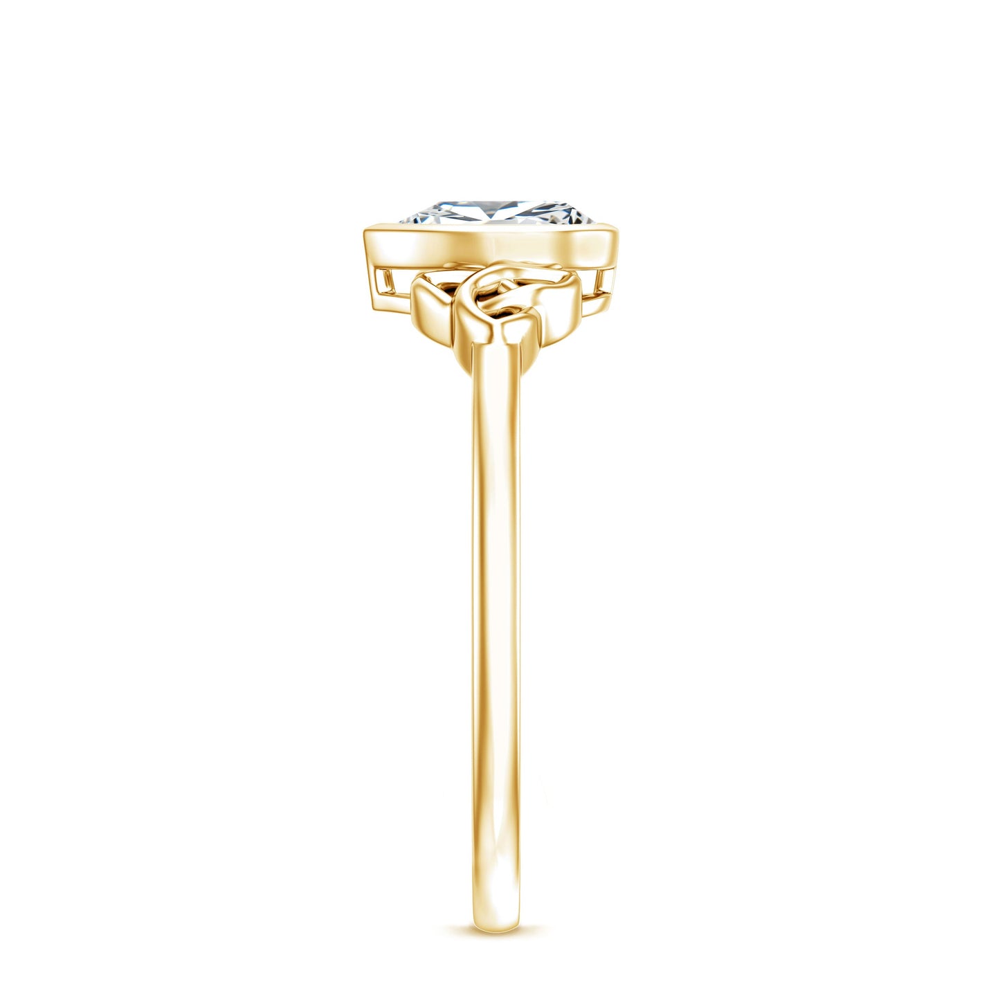 Pear Shape Lab Grown Diamond Solitaire Celtic Ring