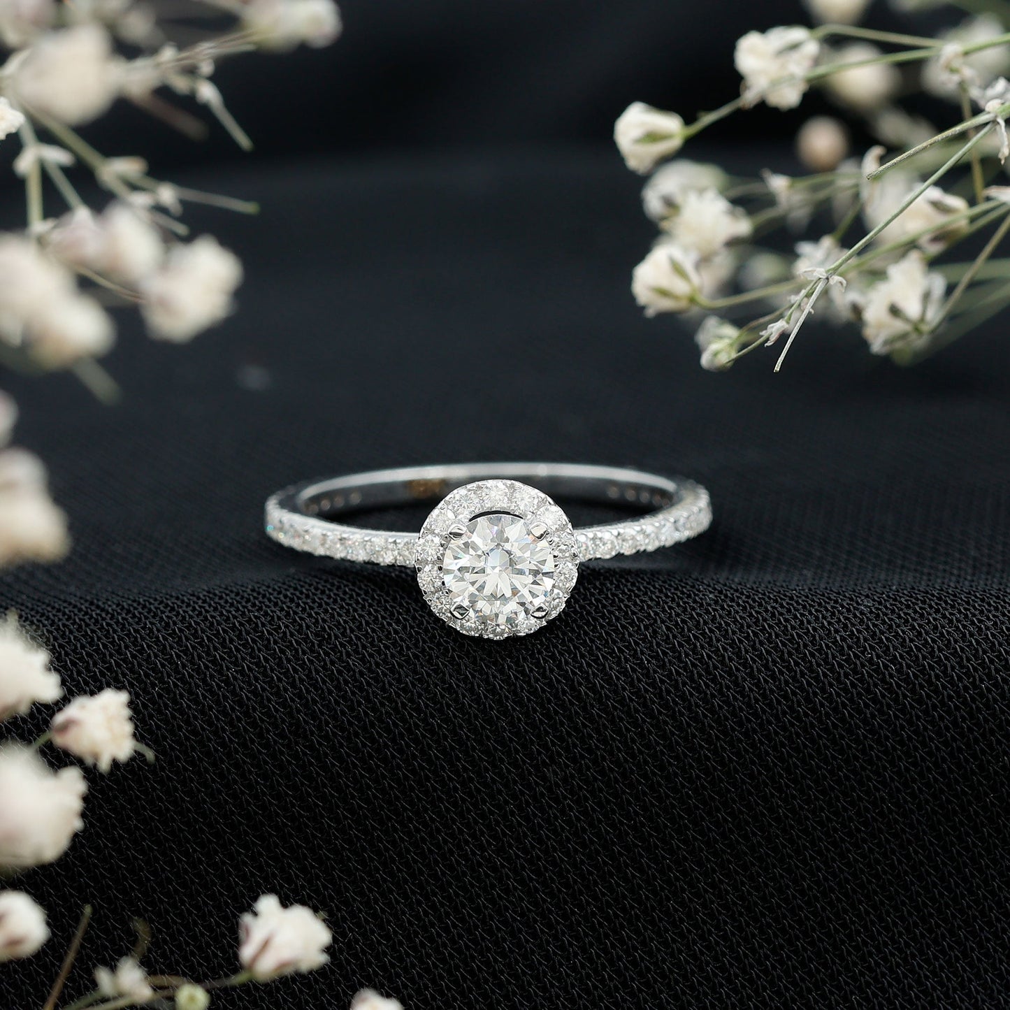 Round Lab Grown Diamond Promise Engagement Ring