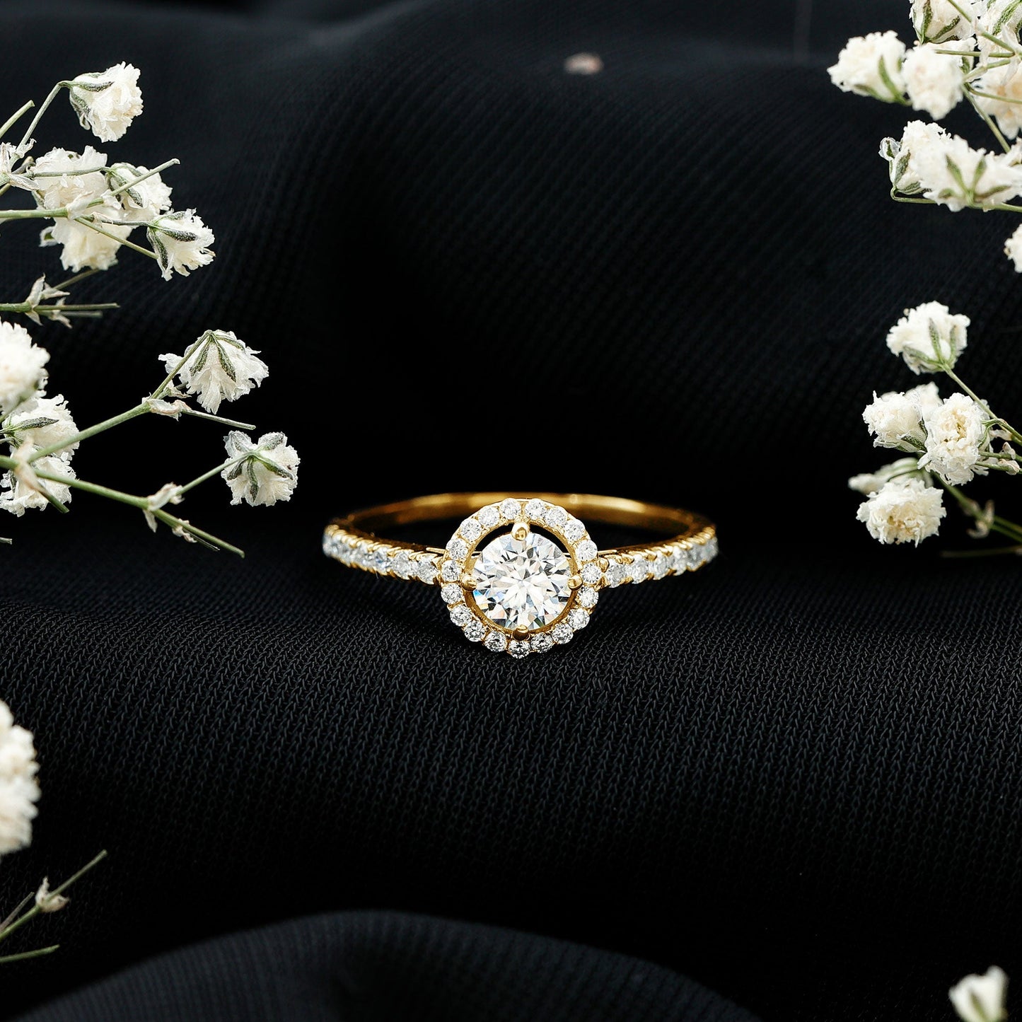 0.4 Carat Lab Grown Diamond Engagement Ring with Halo