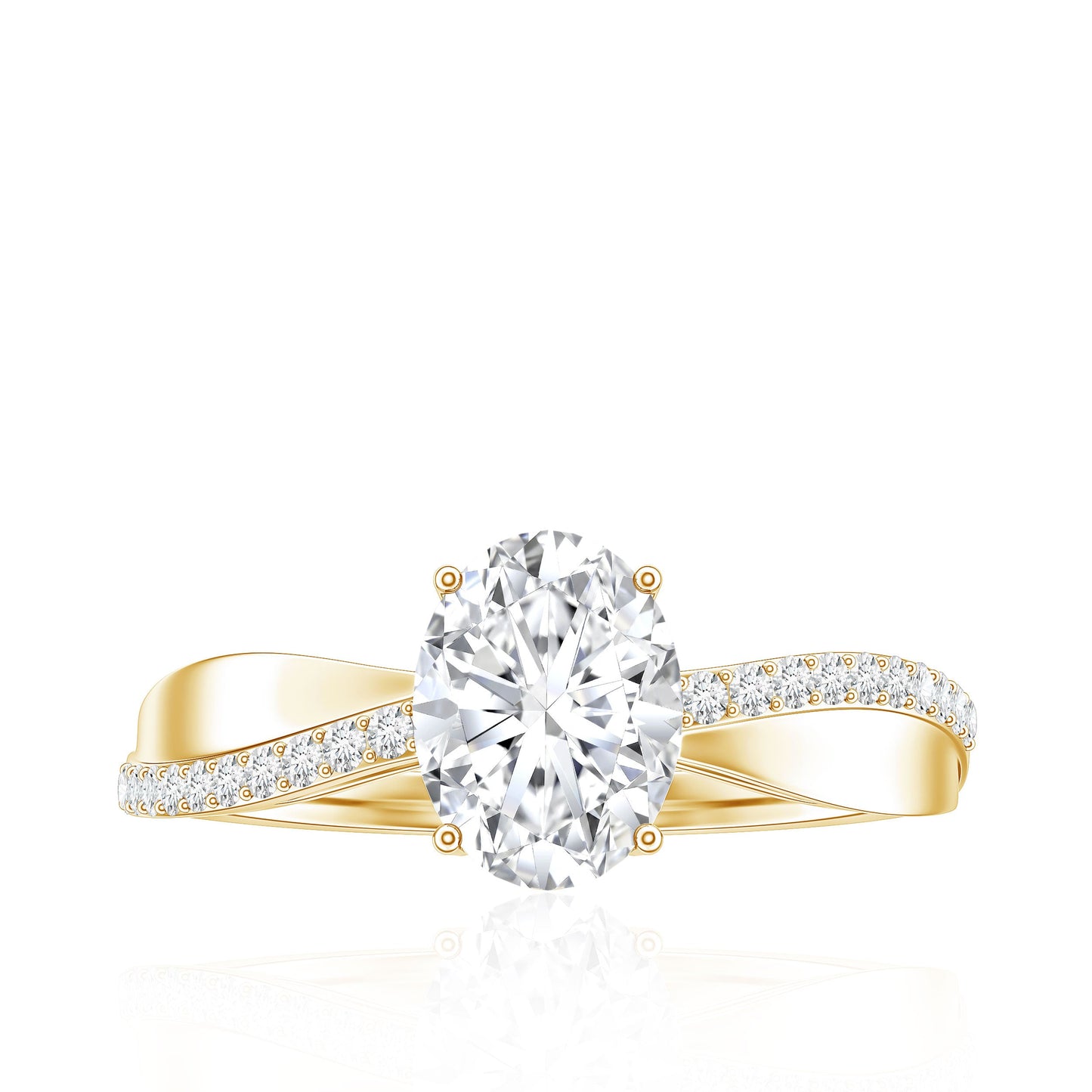 Classic Oval Shape Lab Grown Diamond Solitaire Engagement Ring