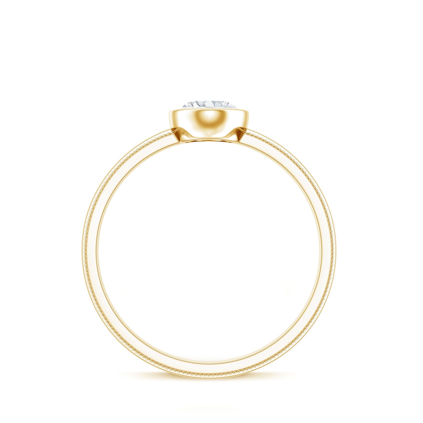 Bezel Set Oval Lab Grown Diamond Solitaire Ring