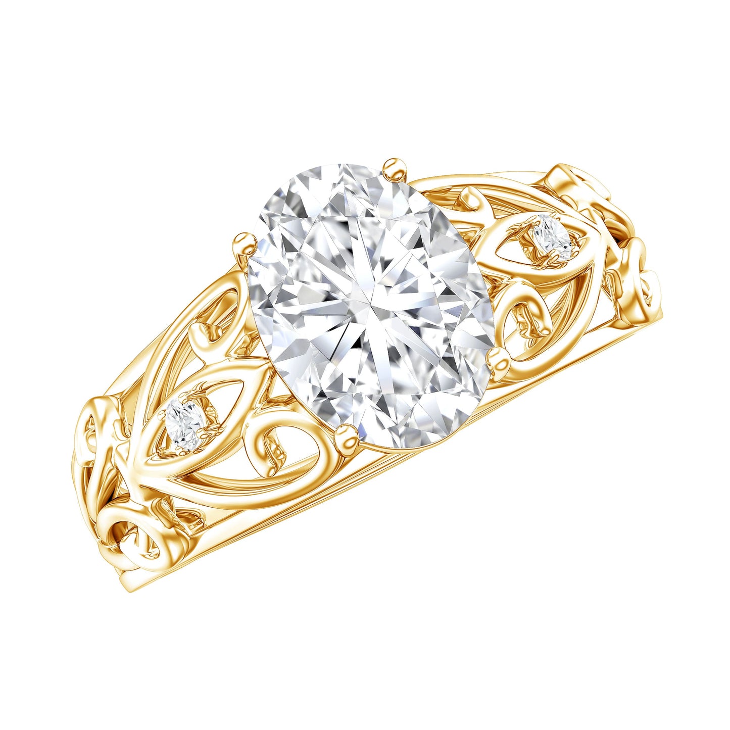 Antique Style Lab Grown Diamond Solitaire Engagement Ring