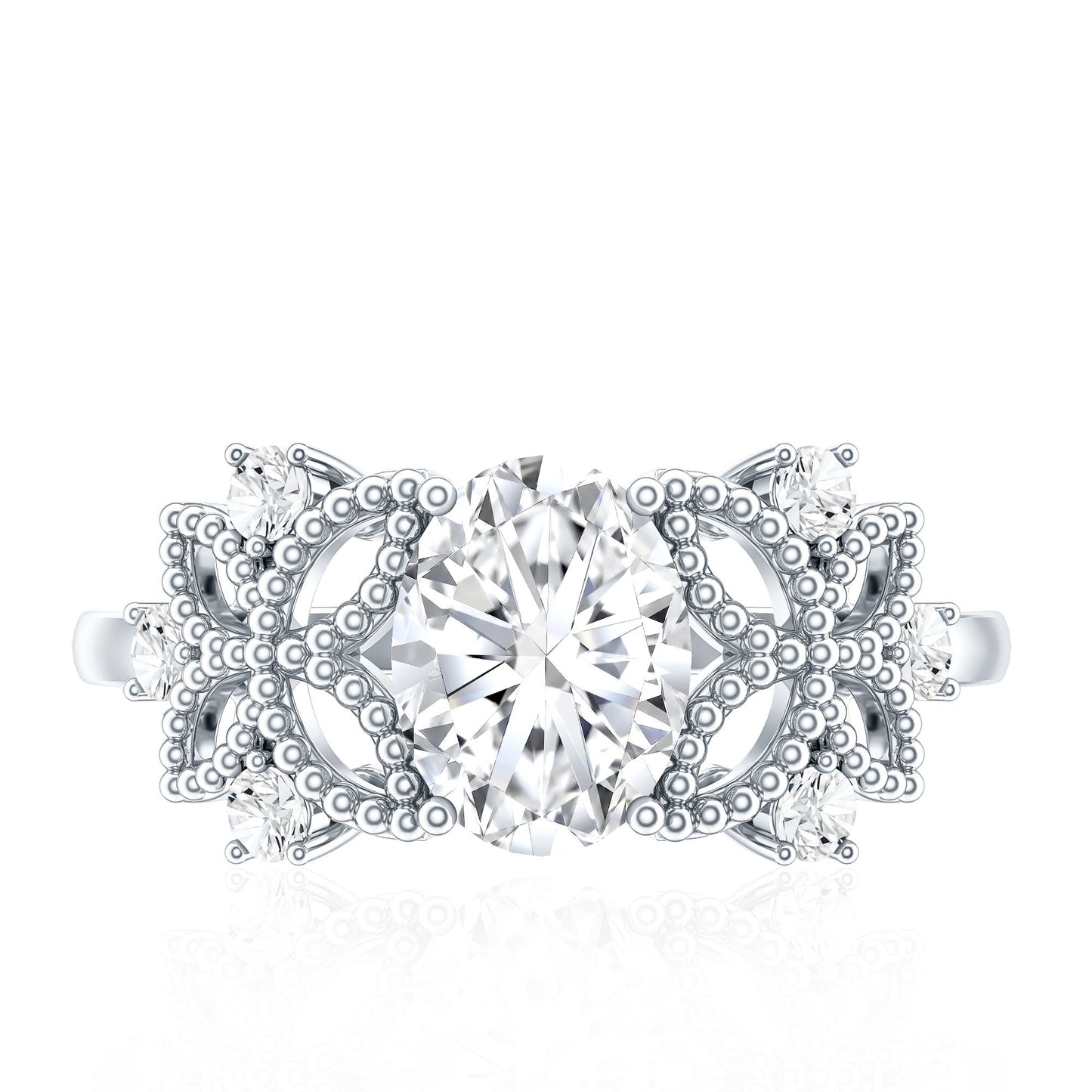 Nature Inspired Lab Grown Diamond Solitaire Engagement Ring