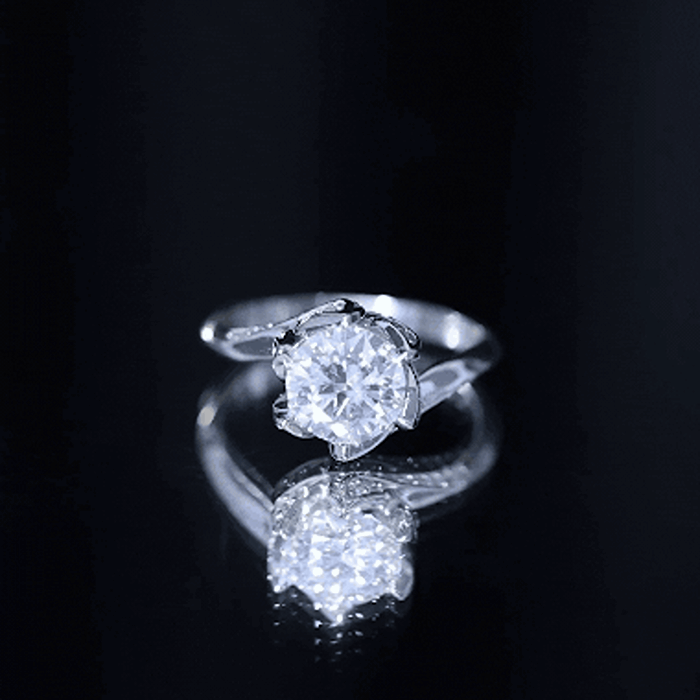 2 Carat Moissanite Floral Engagement Ring with Bypass Shank