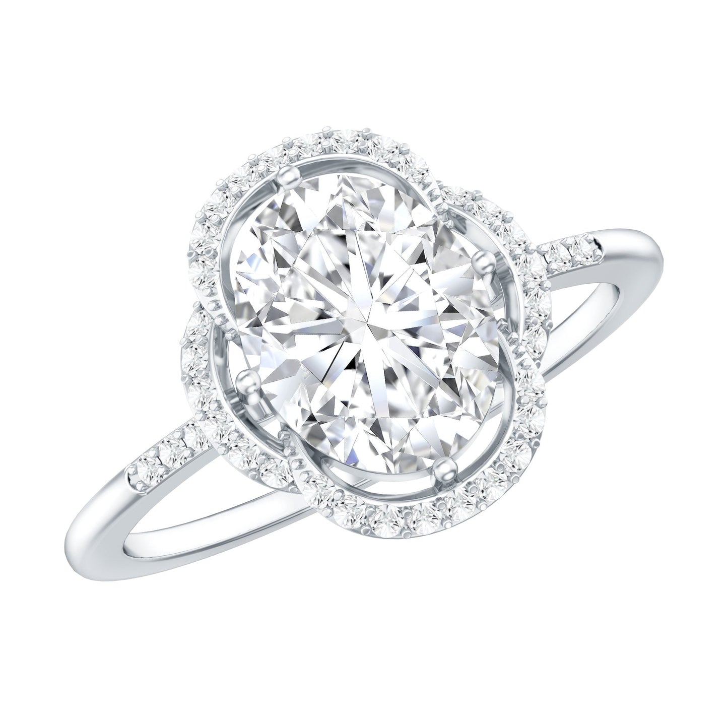 Certified 2 Carat Moissanite Vintage Inspired Engagement Ring in Silver