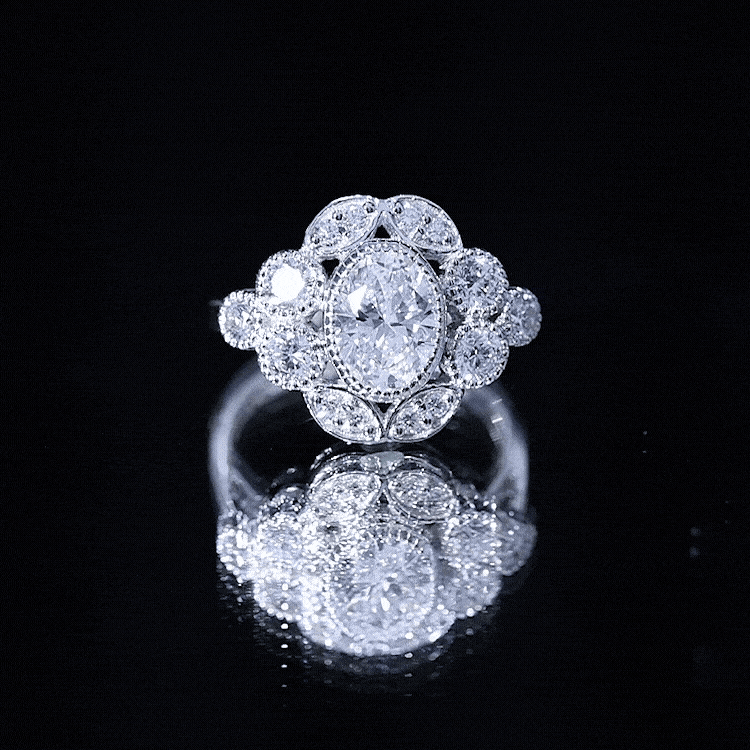 Certified 1.2 Carat Oval Moissanite Statement Engagement Ring