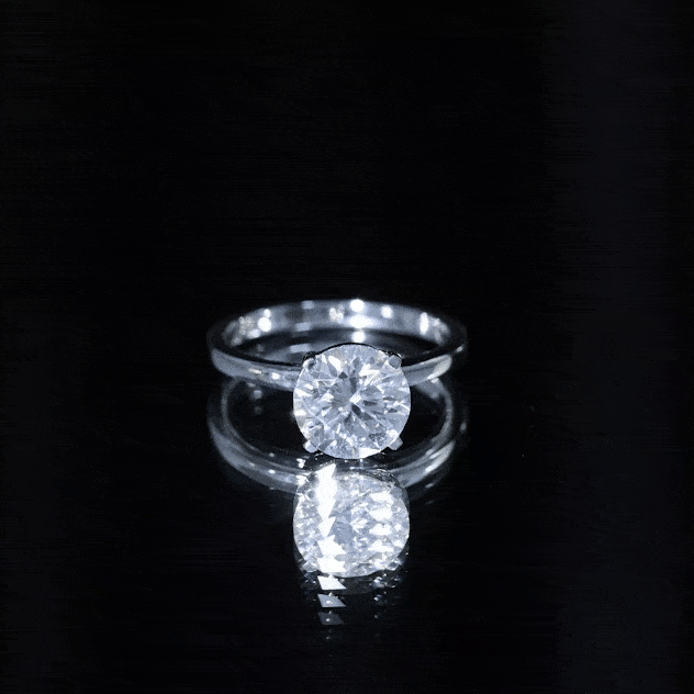 2 Carat Round Moissanite Solitaire Engagement Ring