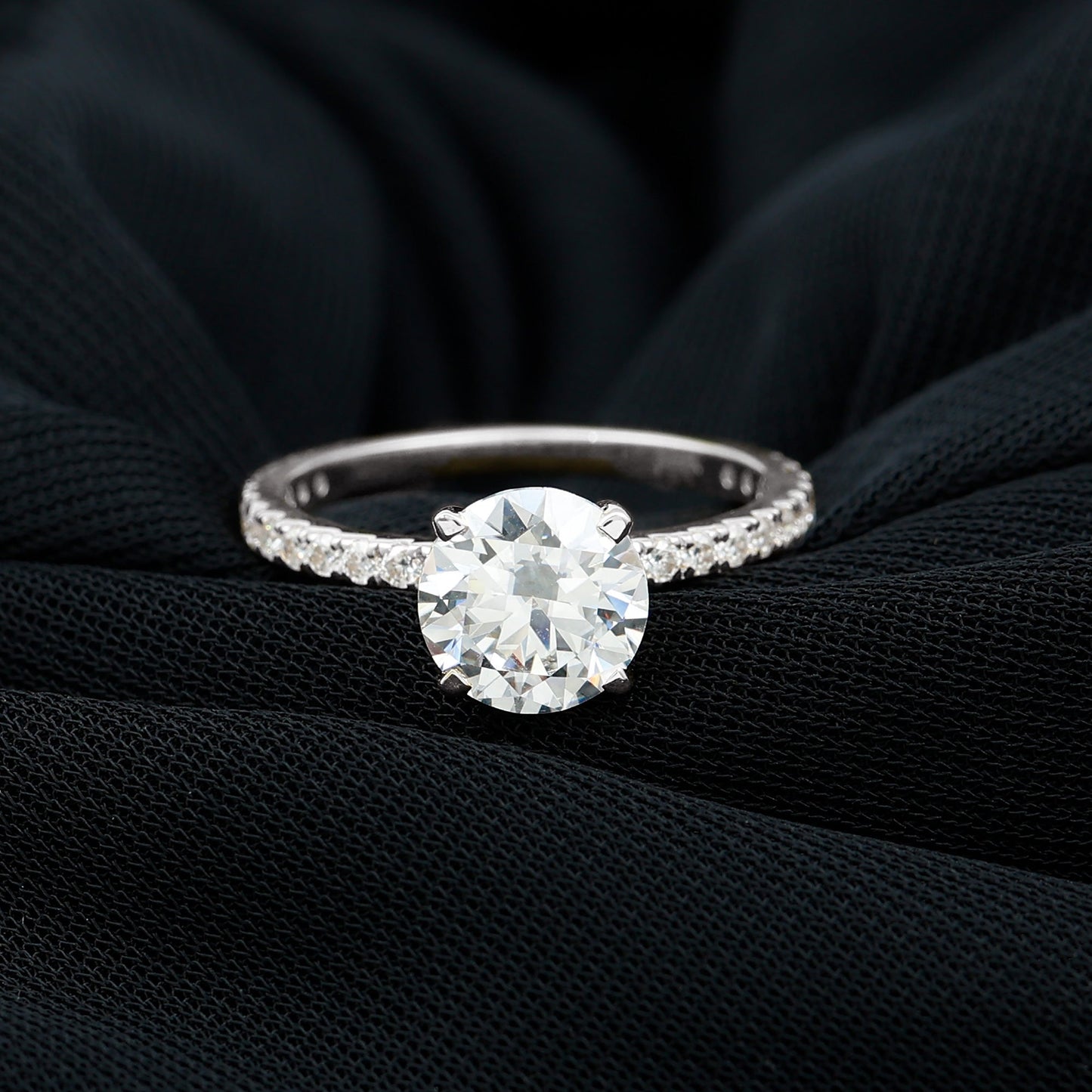 Peg Head Set Moissanite Solitaire Engagement Ring