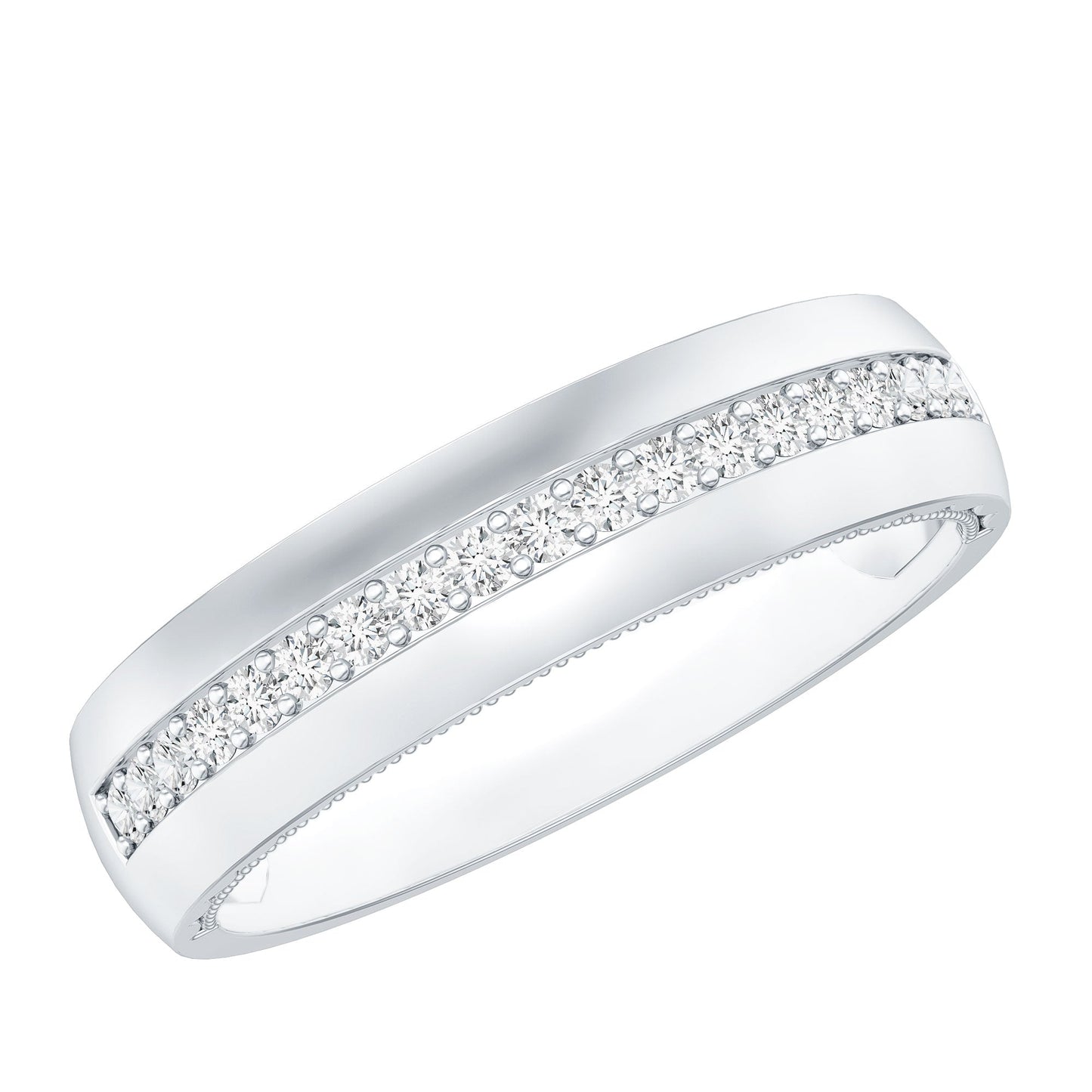 Moissanite Classic Wedding Band Ring For Men