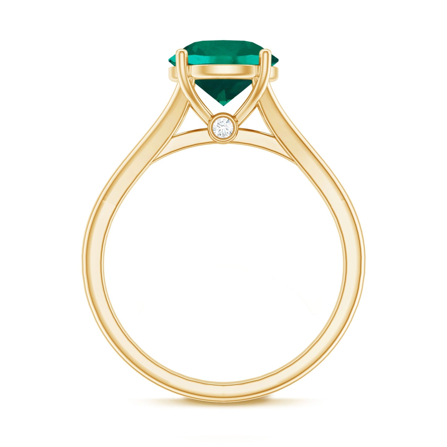 Certified 2 Carat Lab Grown Emerald Engagement Ring with Surprise Diamond