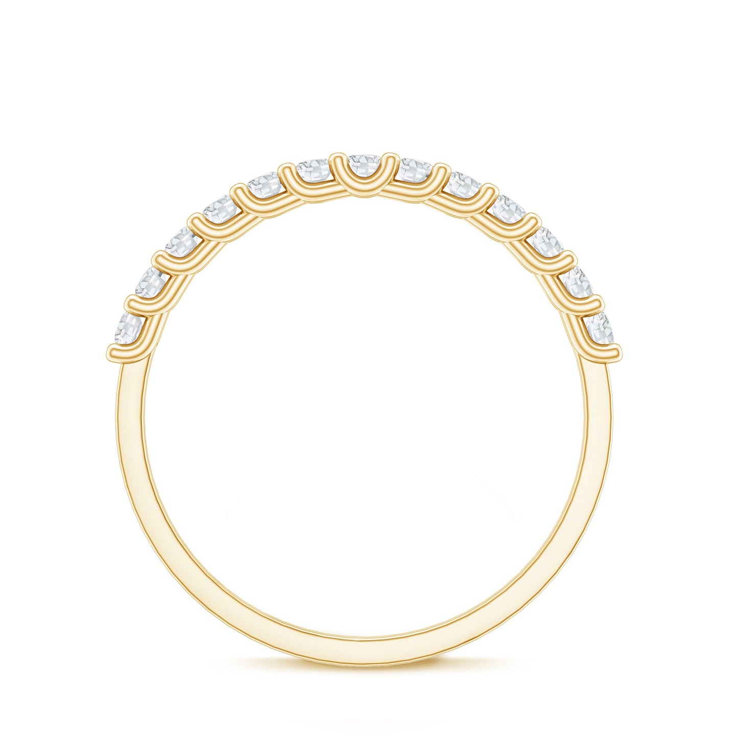Moissanite Half Eternity Ring in Shared Prong Setting