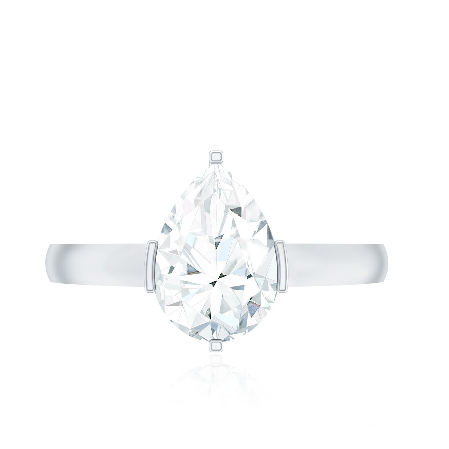 Teardrop Engagement Ring With Certified Moissanite