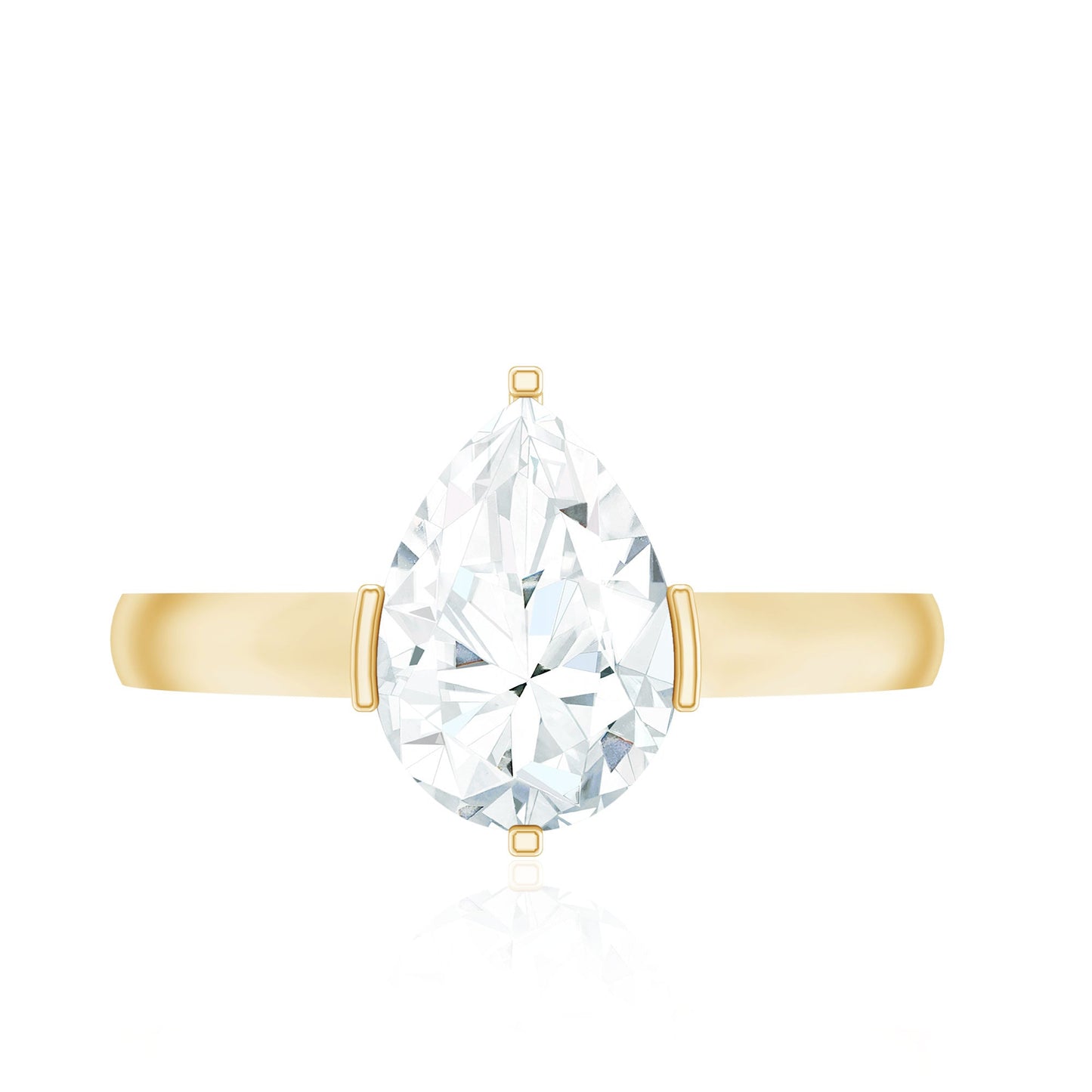Teardrop Engagement Ring With Certified Moissanite