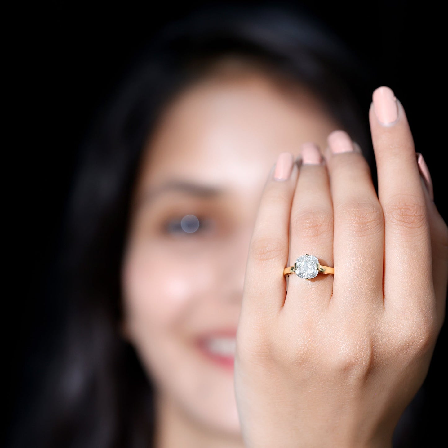 3 Carat Cushion Cut Moissanite Solitaire Engagement Ring with Certificate