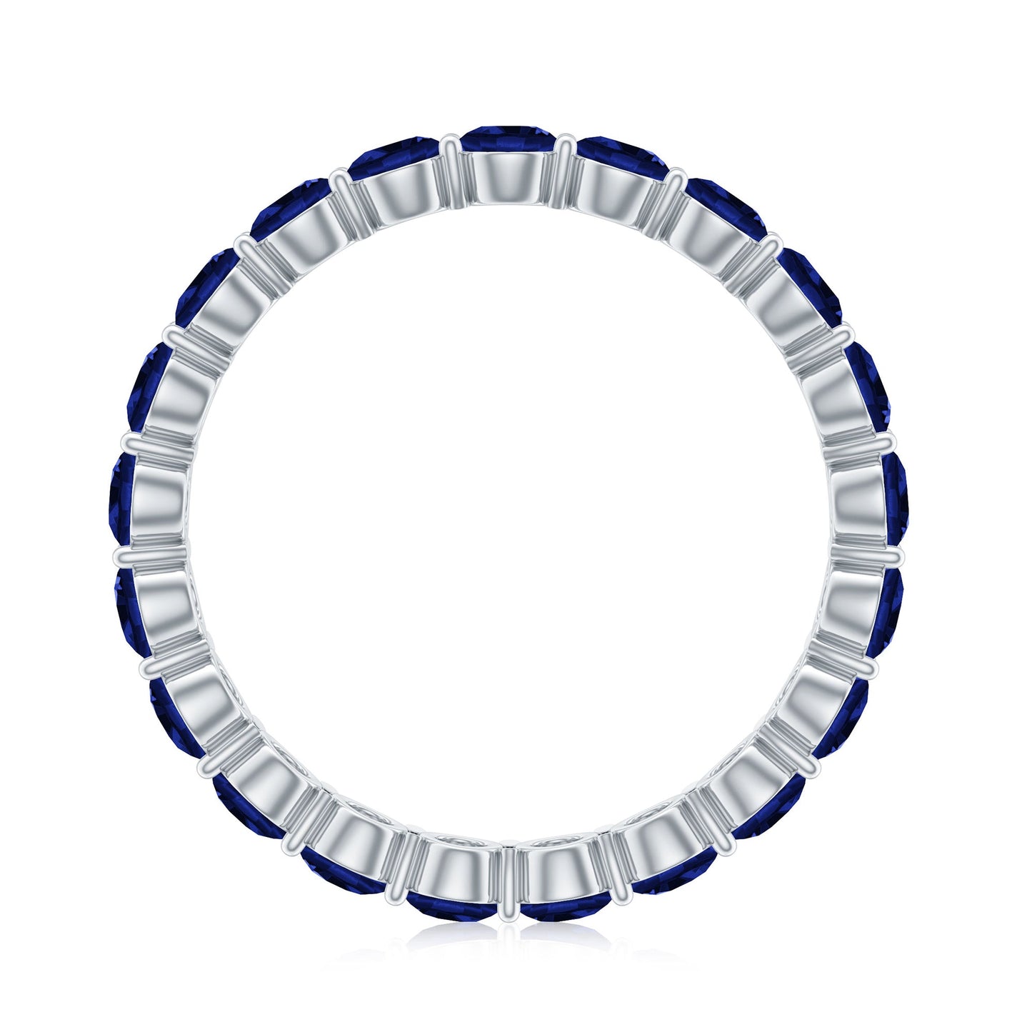 Certified Lab Grown Blue Sapphire Eternity Ring
