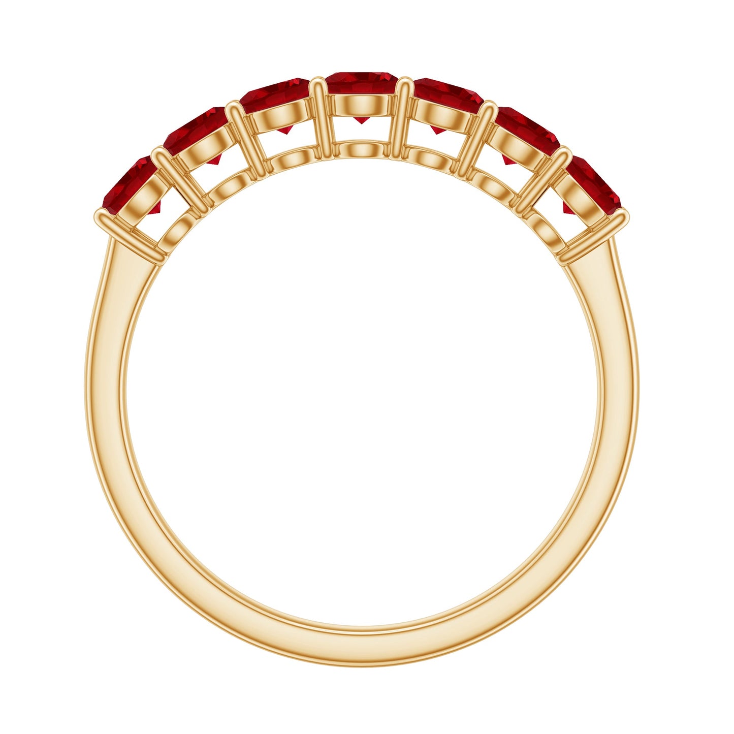 Lab Created Ruby Half Eternity Wedding Band