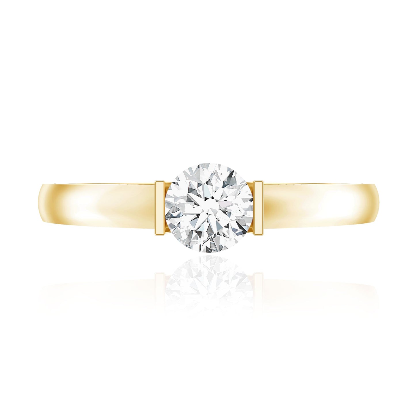 Bar Set Moissanite Solitaire Promise Ring