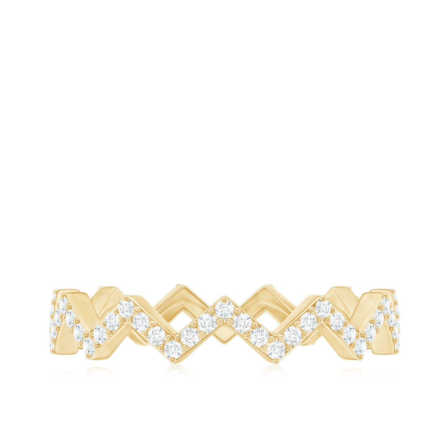 Minimal Diamond Zig Zag Eternity Band Ring