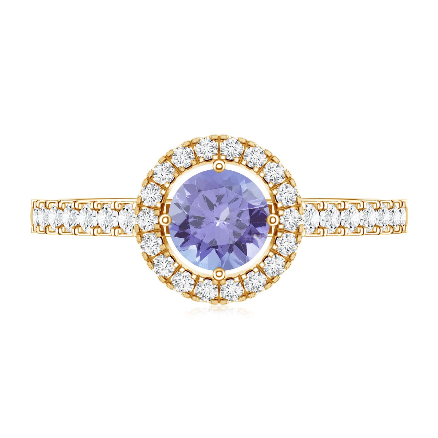 Natural Tanzanite and Diamond Promise Ring for Engagement