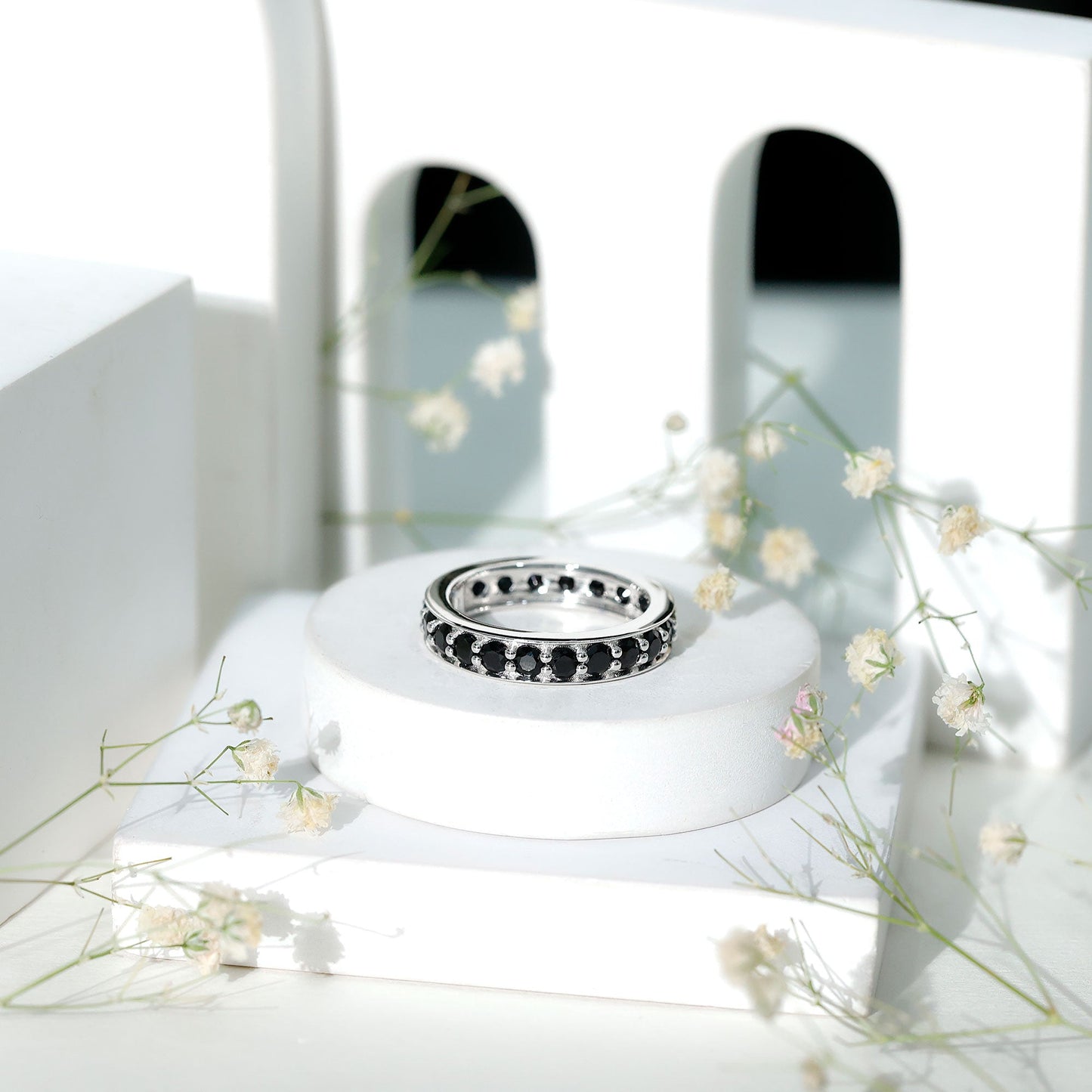 Certified Lab Grown Black Diamond Full Eternity Band Ring for Women