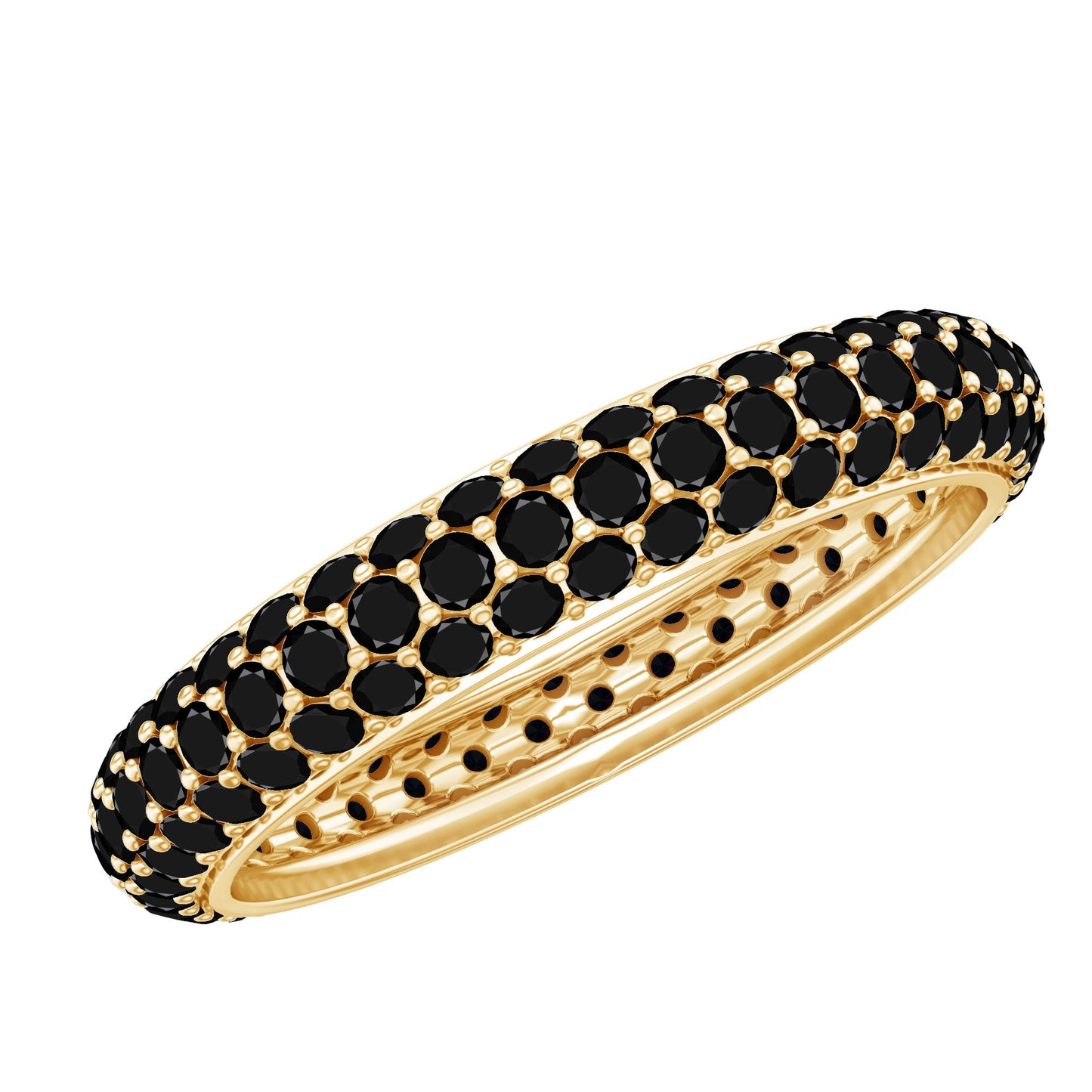 Certified Lab Grown Black Diamond Eternity Band Ring for Women