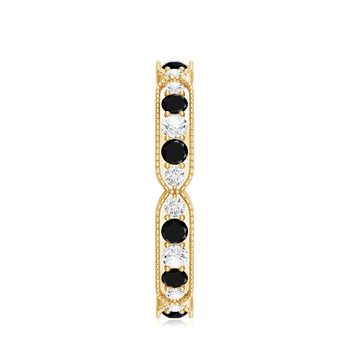 Classic Black Onyx and Diamond Eternity Band Ring