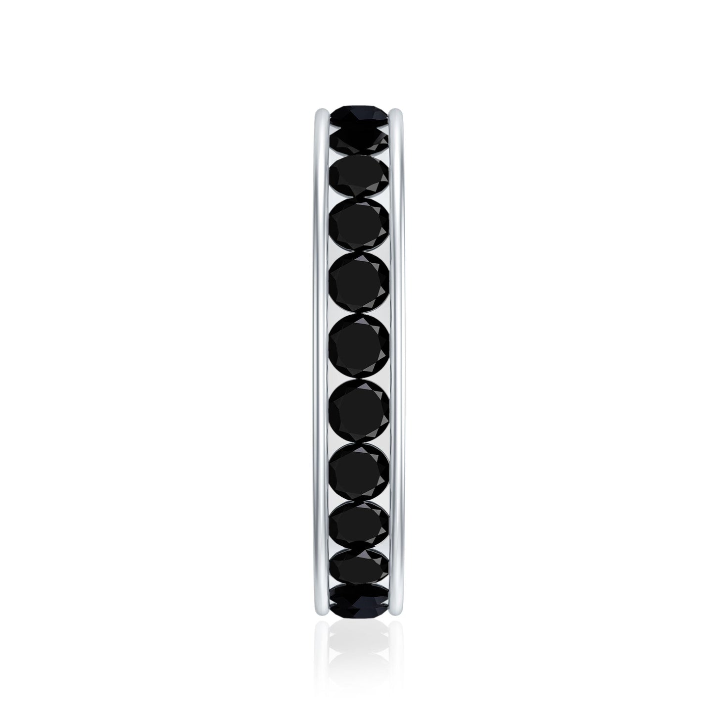 Channel Set Black Spinel Eternity Ring