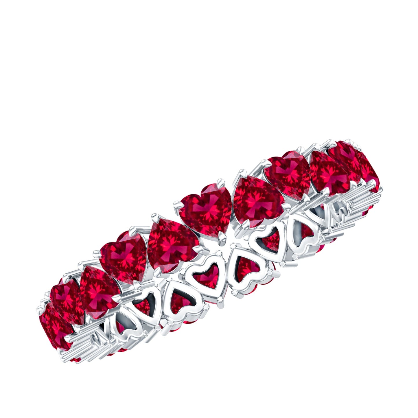 Lab Created Ruby Heart Eternity Band Ring