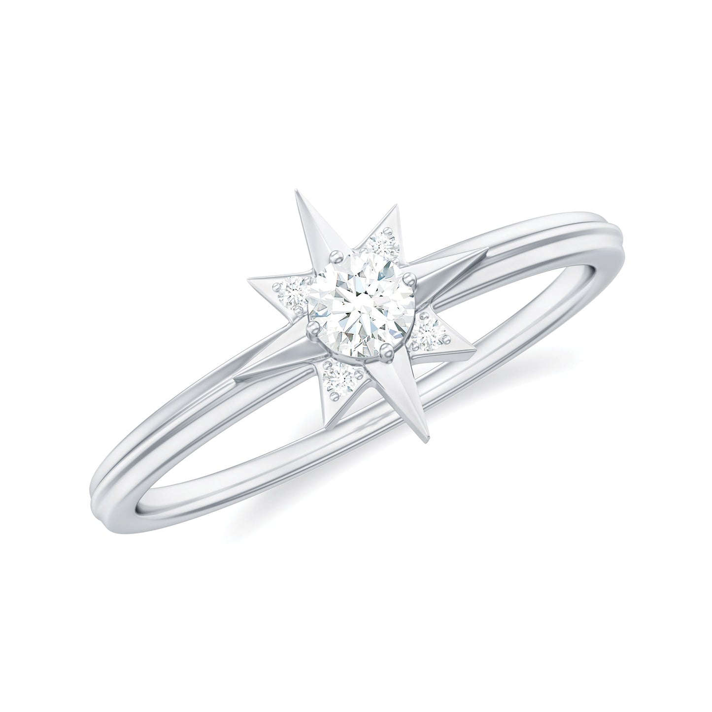 Natural Diamond Starburst Ring for Promise