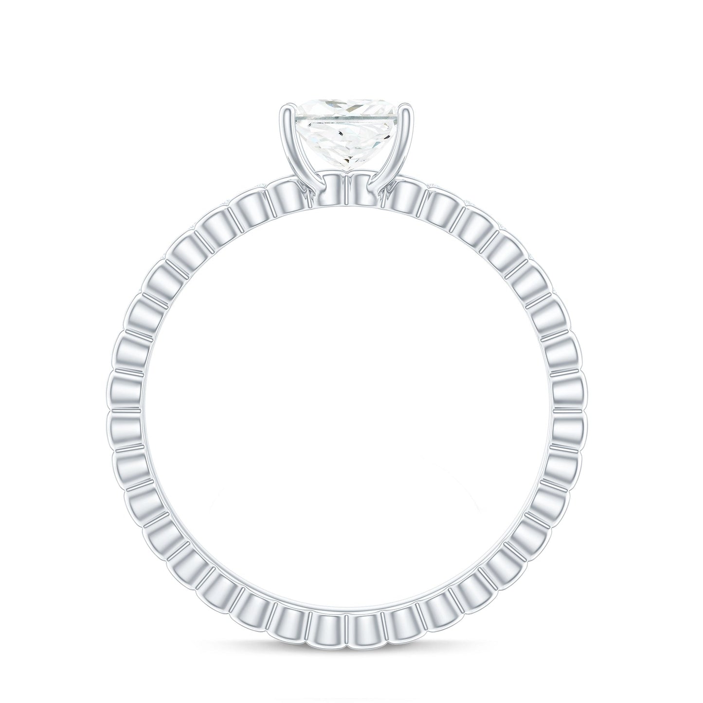Certified Moissanite Square Cut Engagement Ring For Women