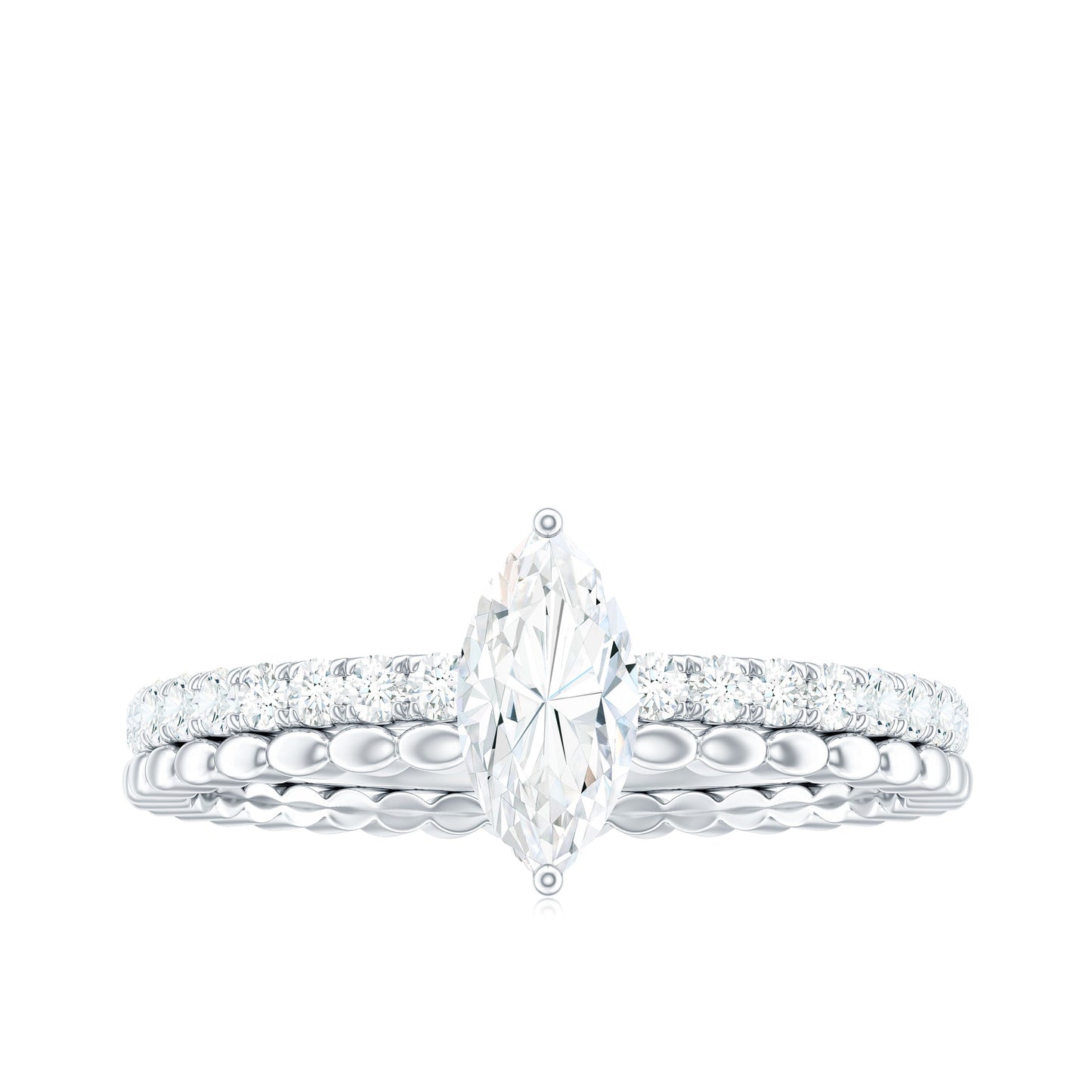 Marquise Cut Moissanite Solitaire Engagement Ring