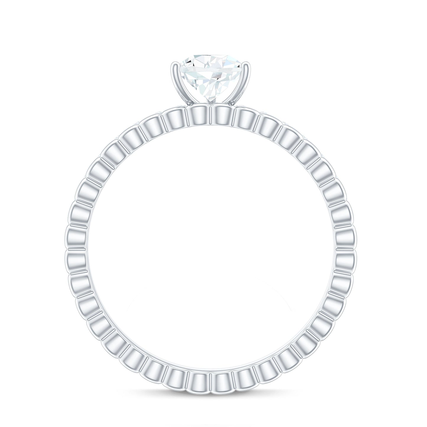 0.7 Carat Pear Cut Moissanite Solitaire Engagement Ring