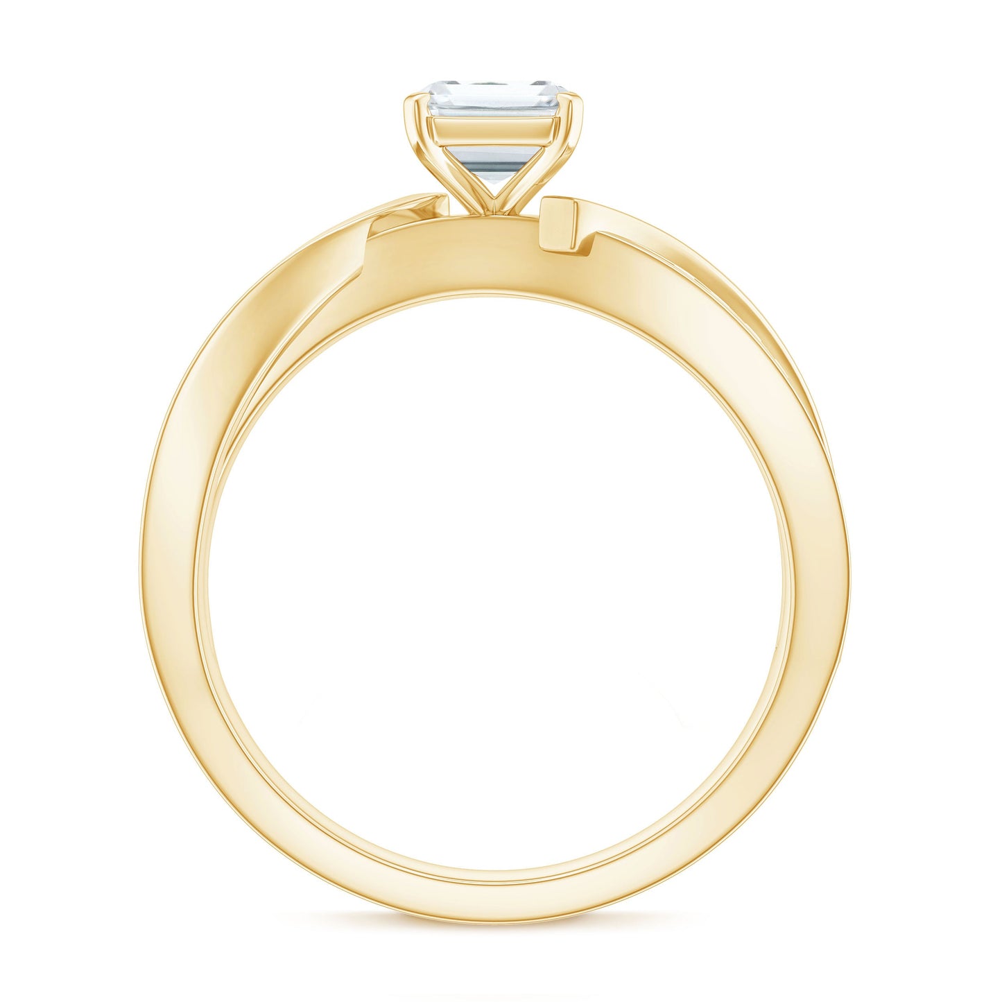 1.8 Carat Emerald Cut Moissanite Infinity Engagement Ring