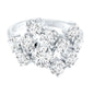 Certified Cubic Zirconia Cluster Engagement Ring in Silver
