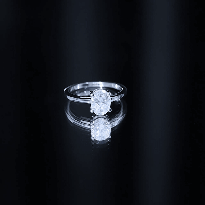 Certified 1.2 Carat Solitaire Moissanite Oval Engagement Ring