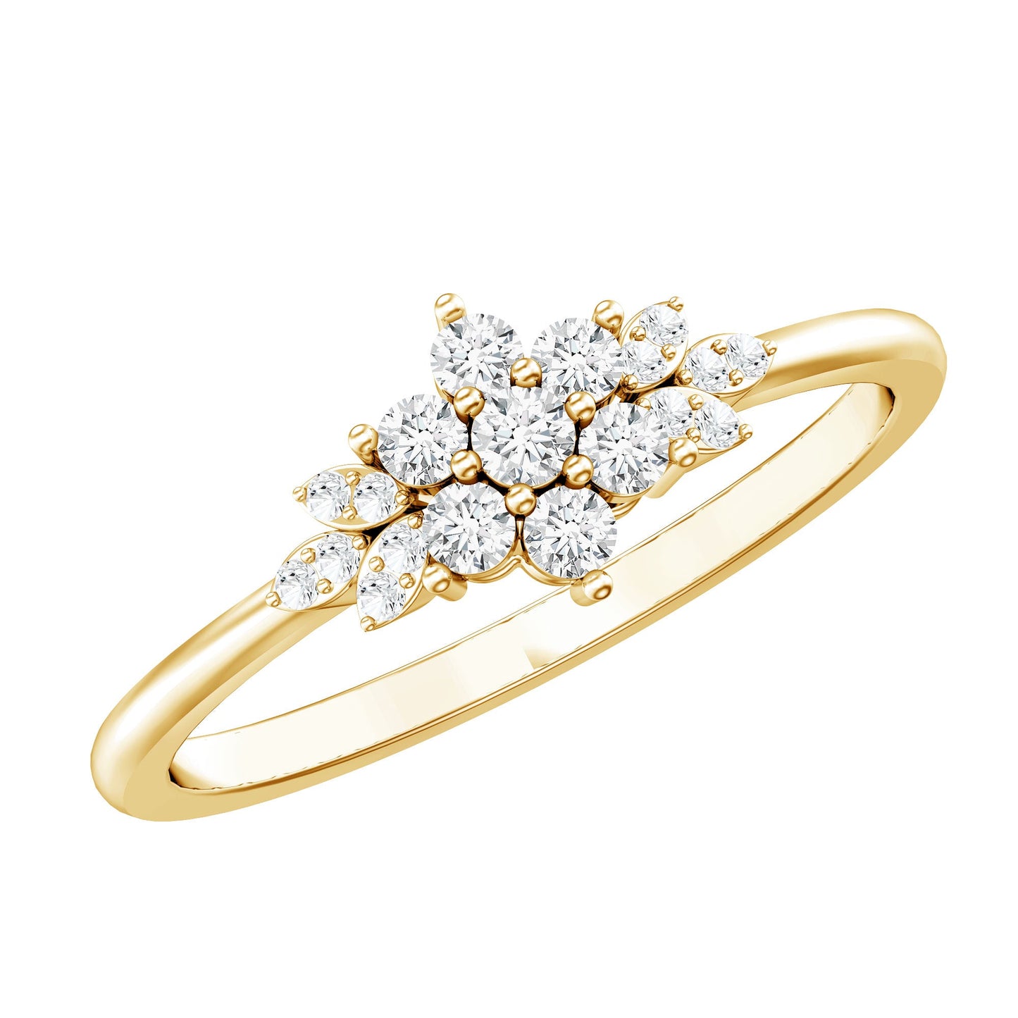 Certified Diamond Flower Promise Ring