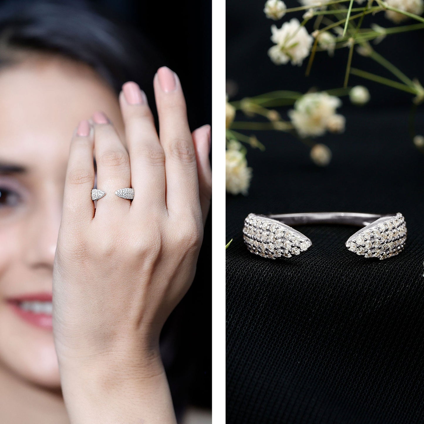 Certified Pave Set Moissanite Ring Enhancer
