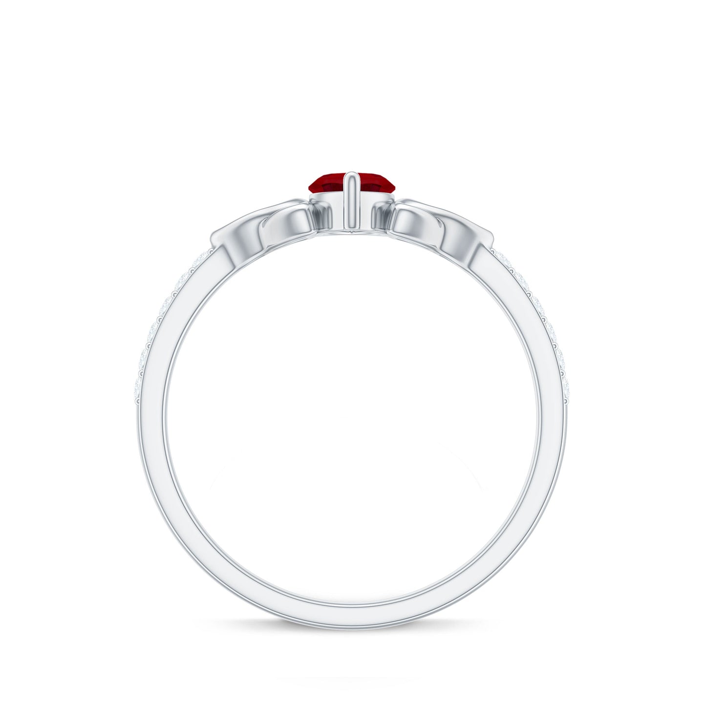0.75 Carat Lab Grown Ruby Celtic Knot Ring with Diamond